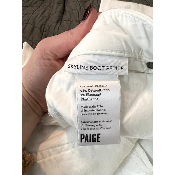 Paige white skyline boot jean pants 31 - Picture 6 of 6